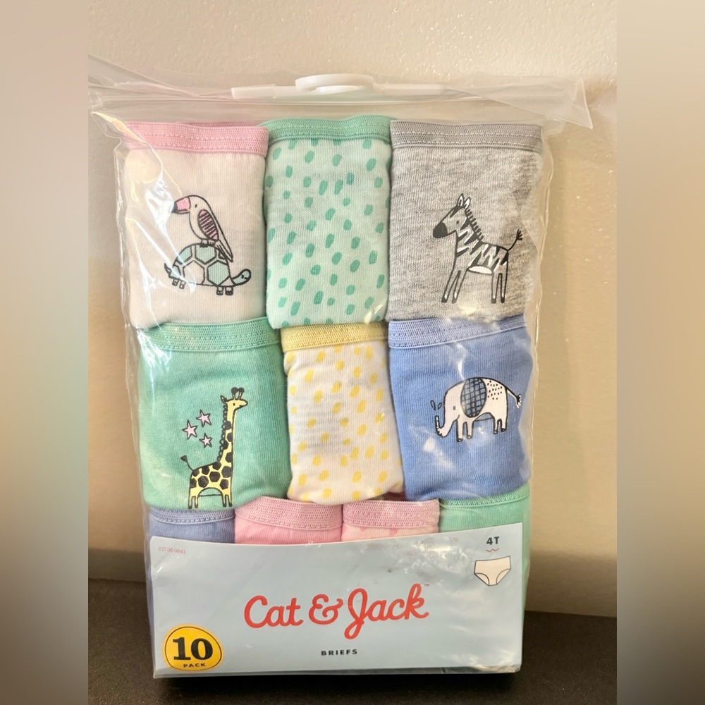 NWT Cat & Jack briefs girl size 4T